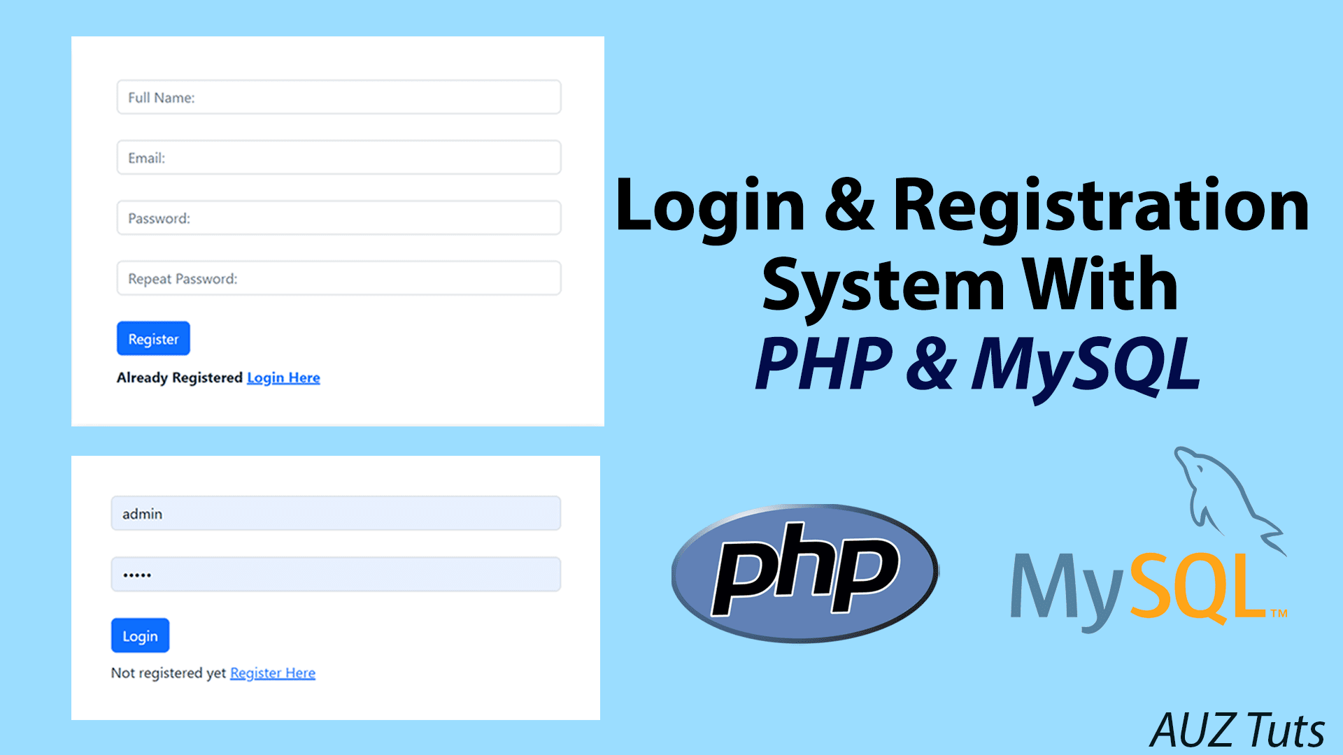 Build A PHP & MySQL Login And Registration Form - AUZ Tutorials